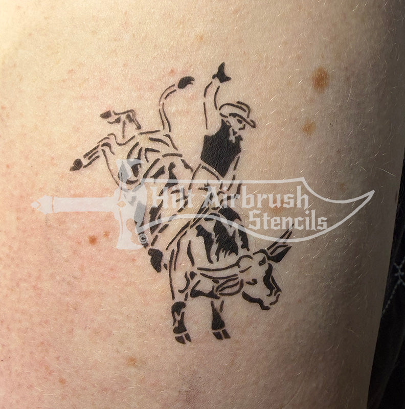 Bull Rider Stencil