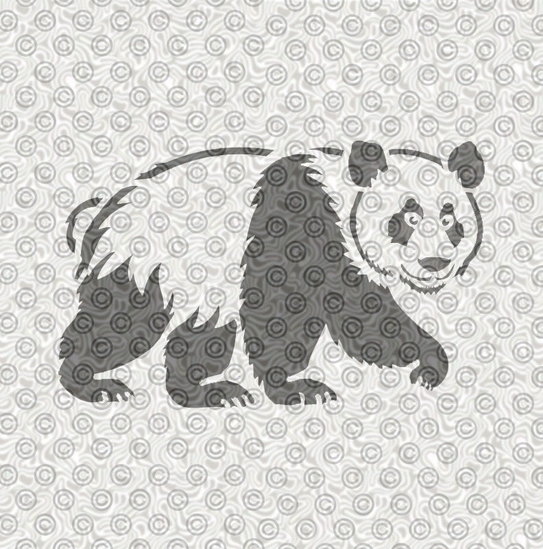 A walking panda bear airbrush tattoo design