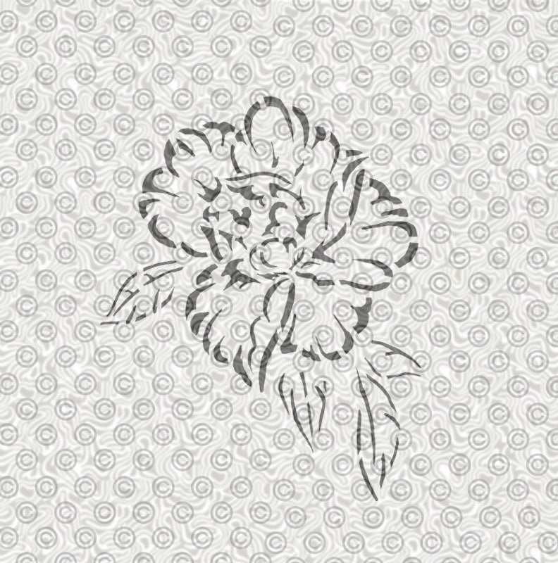 Peony Stencil