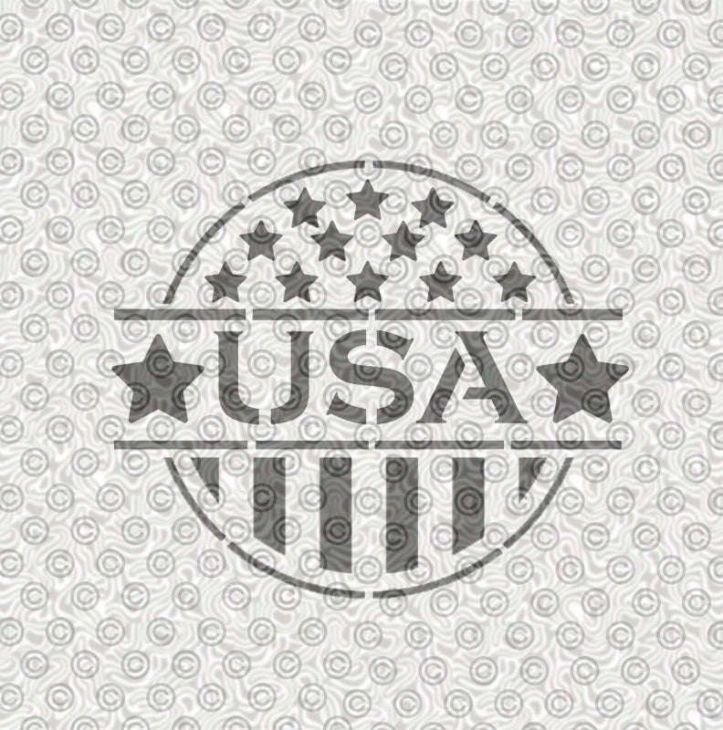 USA Shield stencil with stars and strips