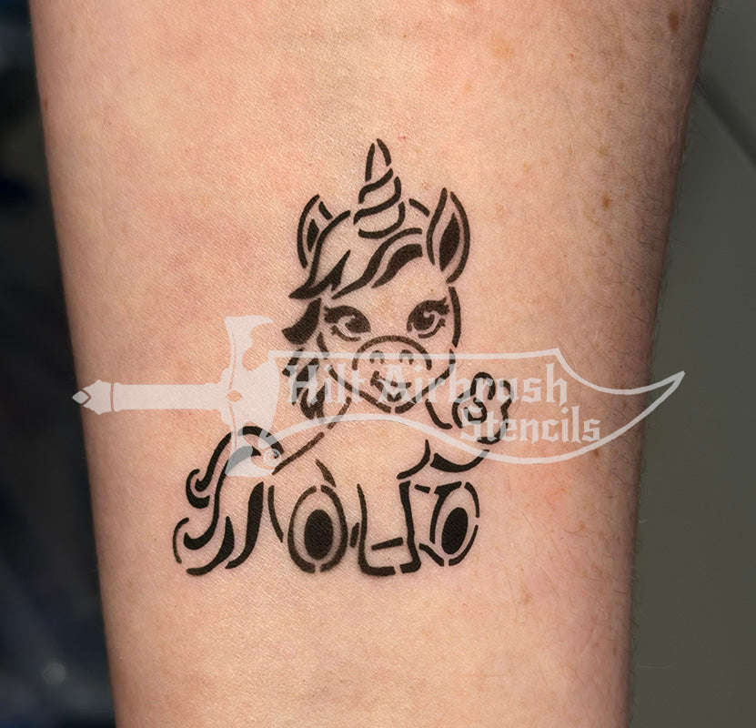 Cartoon Unicorn Stencil