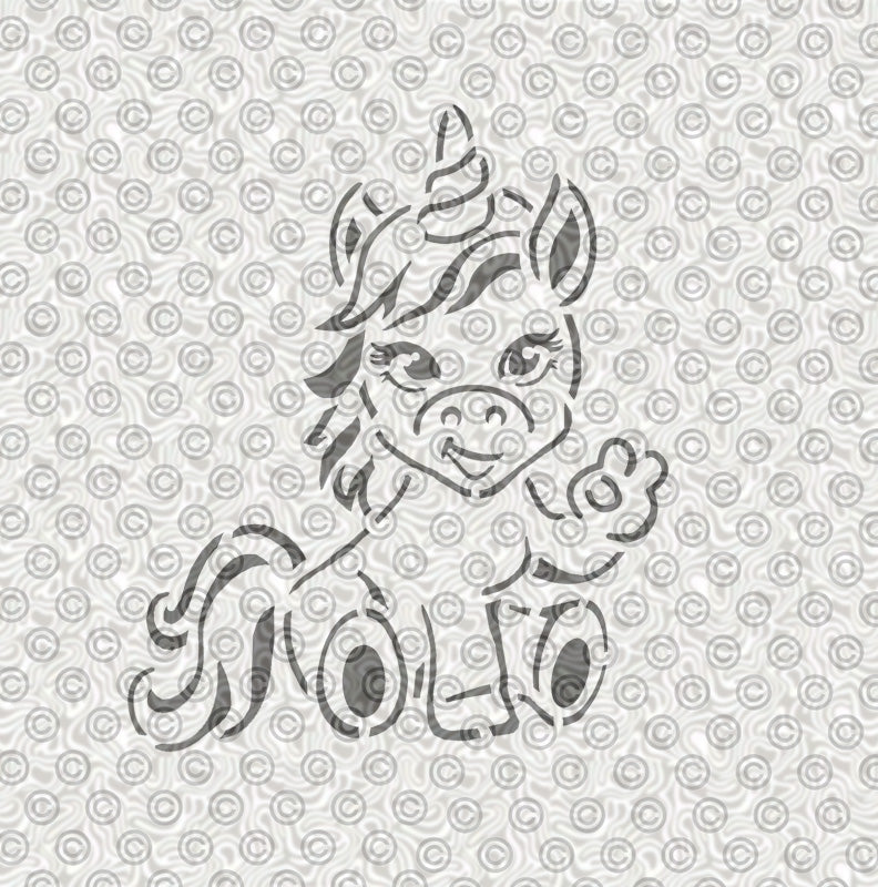Cartoon Unicorn Stencil