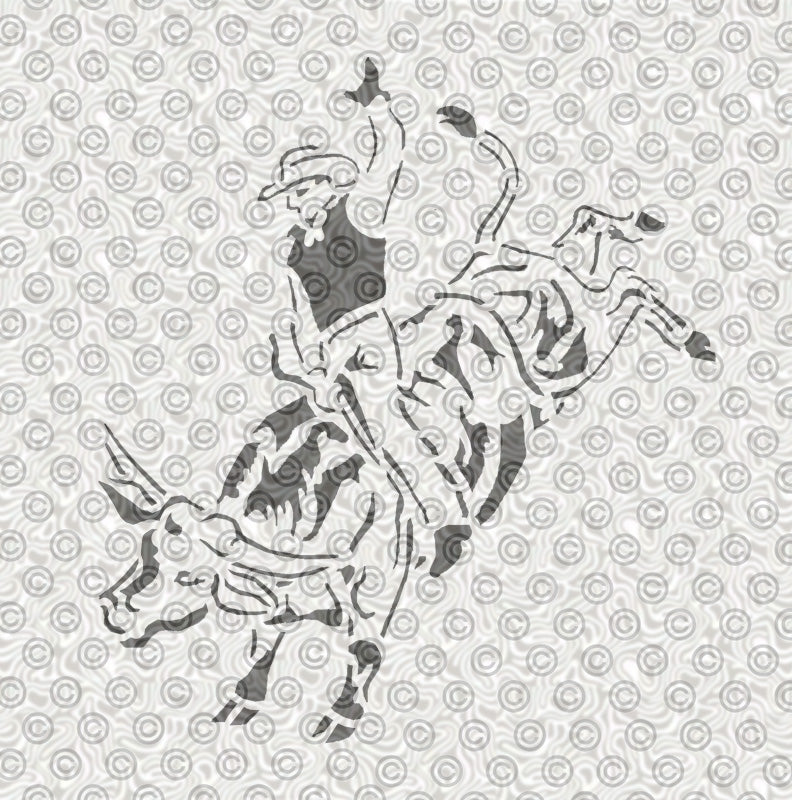 Bull Rider Stencil