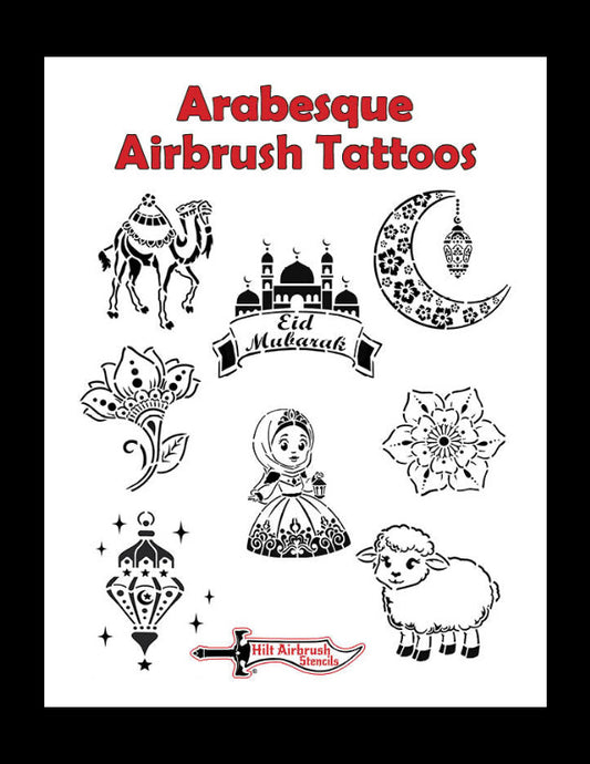 Arabesque Airbrush Stencil Tattoo Set