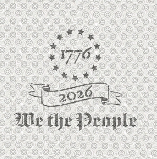 1776-2026 'We the People' stencil celebrating America's 250 years