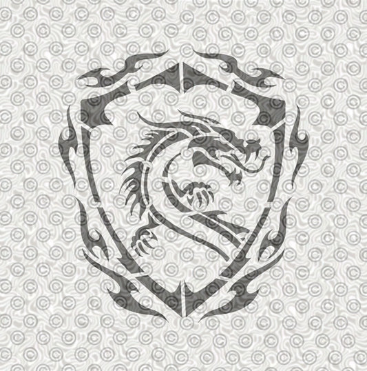 Dragon in Shield Stencil