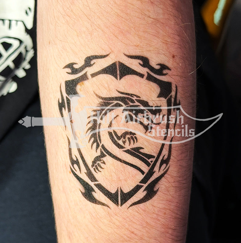 Dragon in Shield Stencil