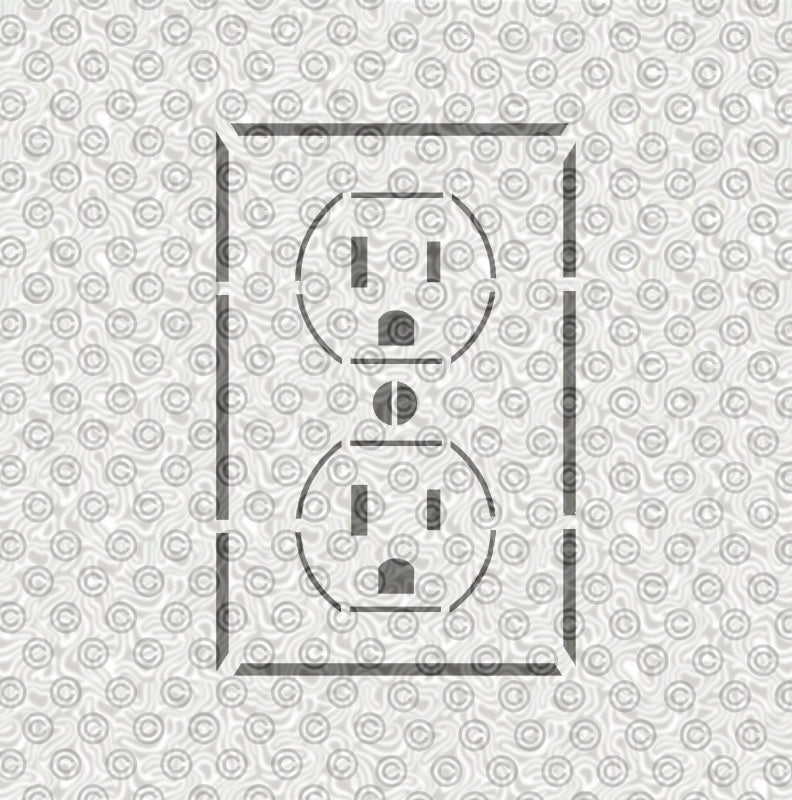 A airbrush tattoo stencil of a wall outlet 