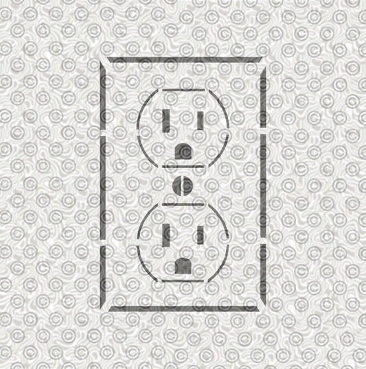 A airbrush tattoo stencil of a wall outlet 