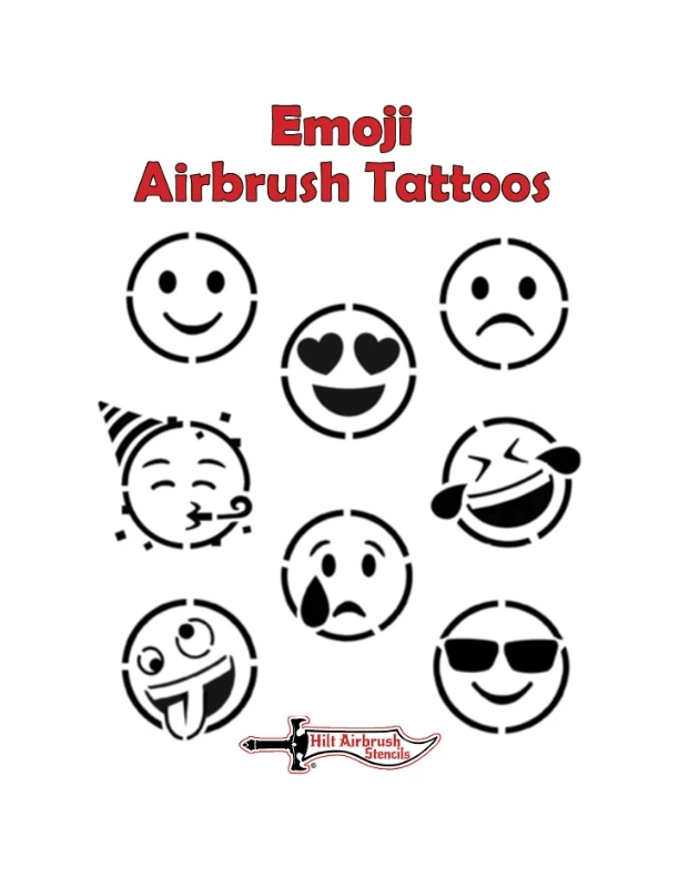 Emoji Airbrush Stencil Tattoo Set
