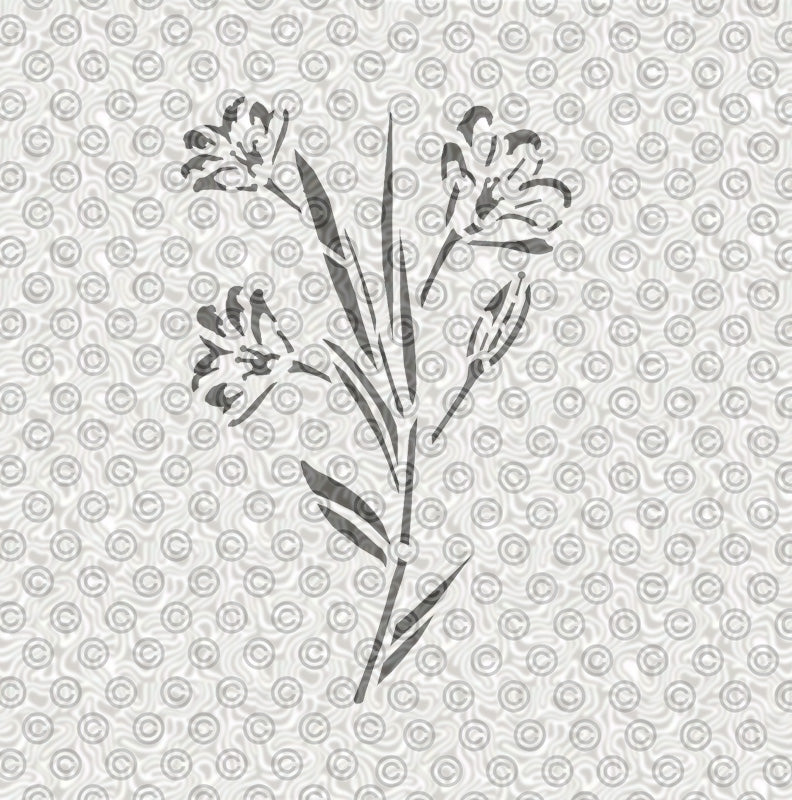 Flower Stalk Stencil