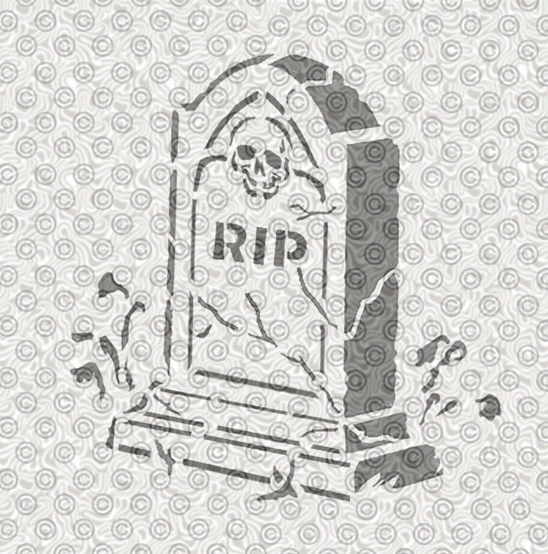 Classic graveyard tombstone with RIP 