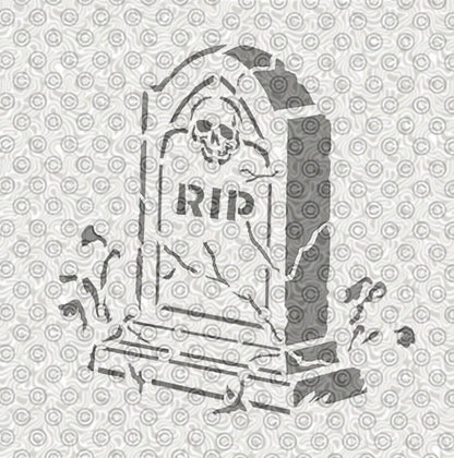 Classic graveyard tombstone with RIP 
