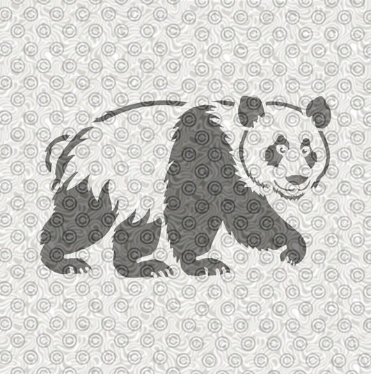 A walking panda bear airbrush tattoo design