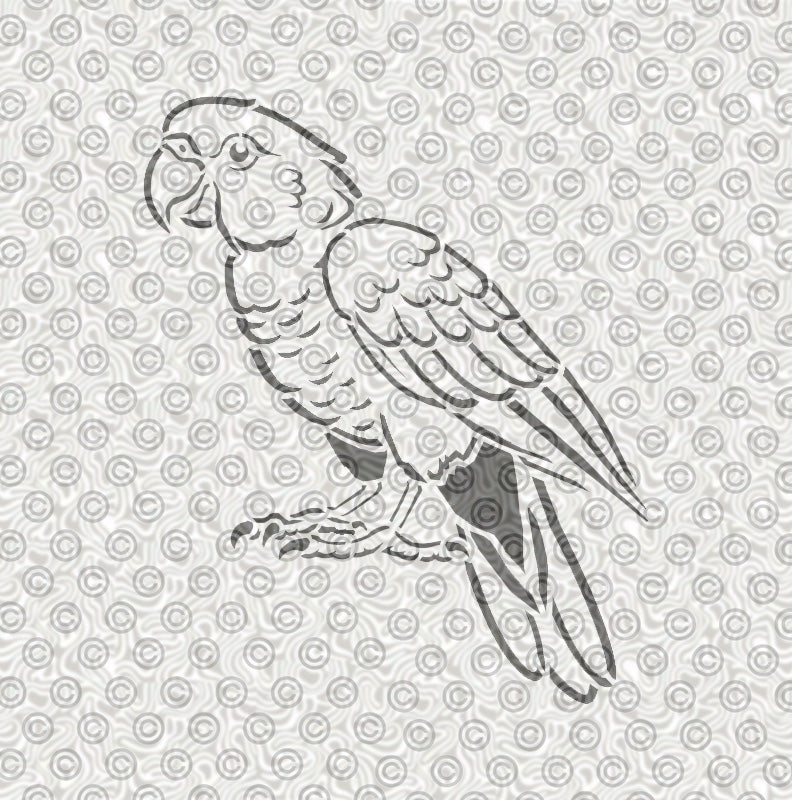 A face paint stencil design of a parrot .