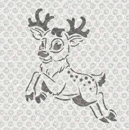 A cute reindeer stencil design for Christmas airbrush tattoos