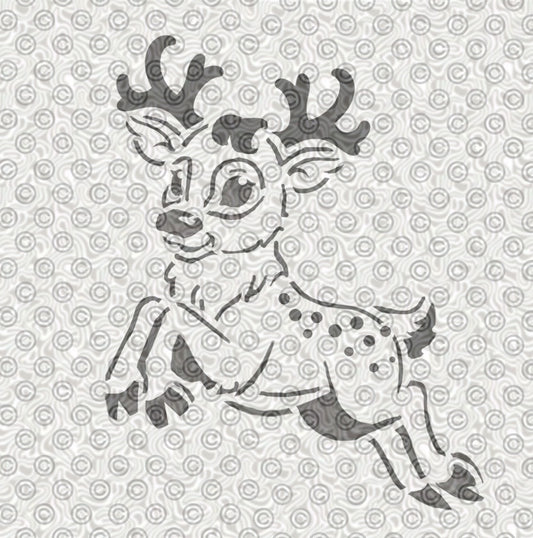A cute reindeer stencil design for Christmas airbrush tattoos