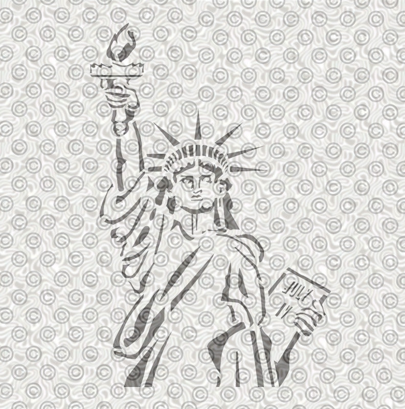 Mylar stencil of the Statue of Liberty for face painting, body art or airbrush tattoos.