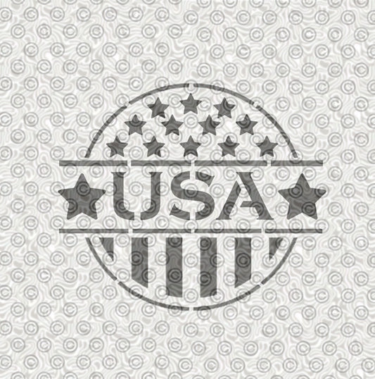 USA Shield stencil with stars and strips