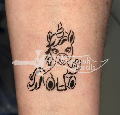 Cartoon Unicorn Stencil