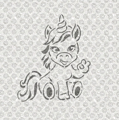 Cartoon Unicorn Stencil