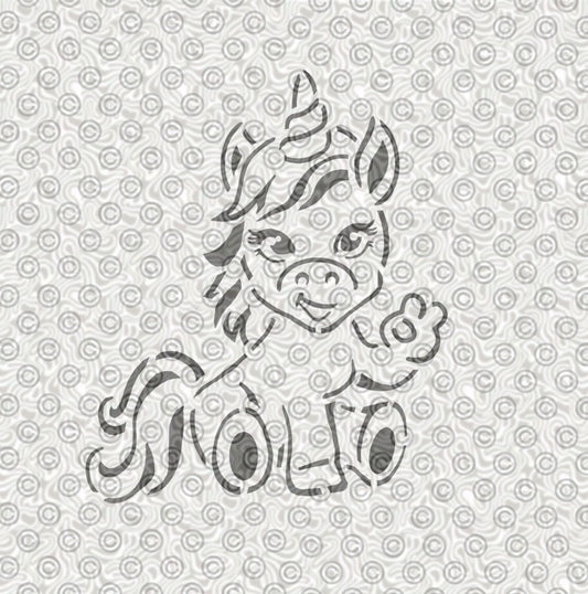 Cartoon Unicorn Stencil