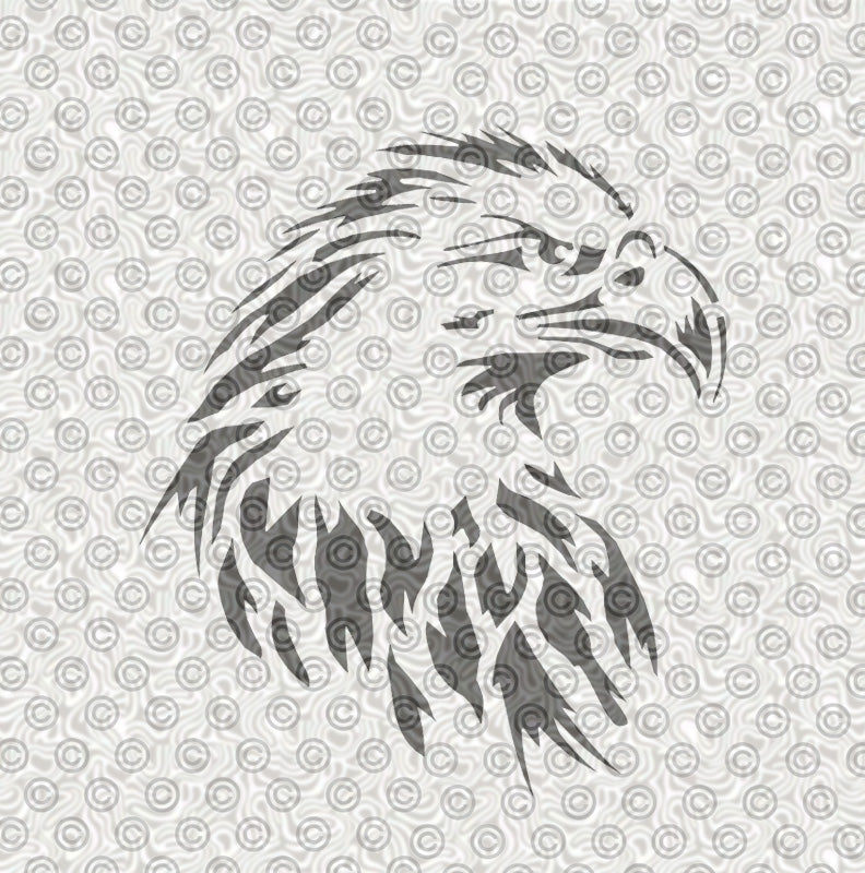 American eagle stencil for airbrush tattooing.
