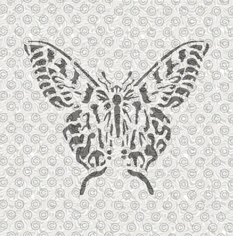 Stencil of a butterfly design for airbrush tattoos.