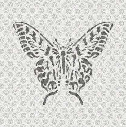 Stencil of a butterfly design for airbrush tattoos.