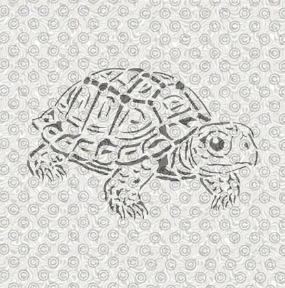 Box turtle stencil design for airbrush tattoos.