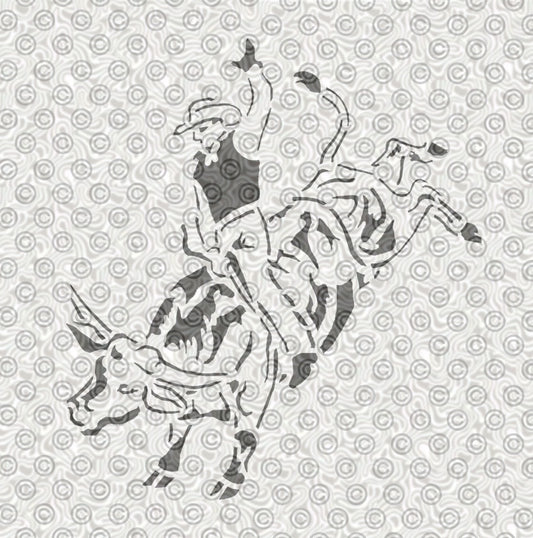 Bull Rider Stencil