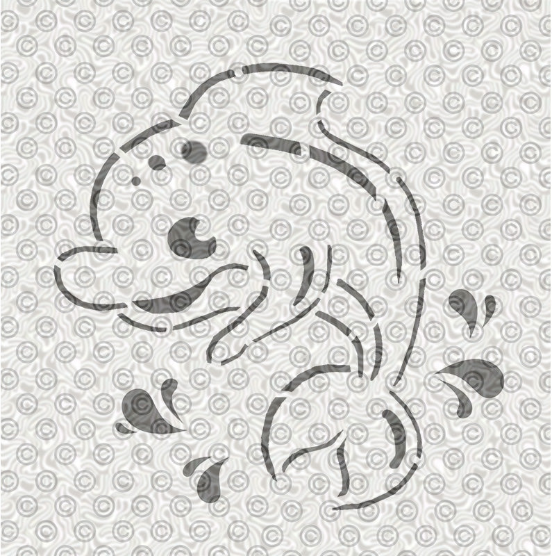 Adorable dolphin tattoo design for children's airbrush tattoos or face painting.