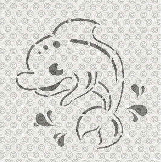 Adorable dolphin tattoo design for children's airbrush tattoos or face painting.