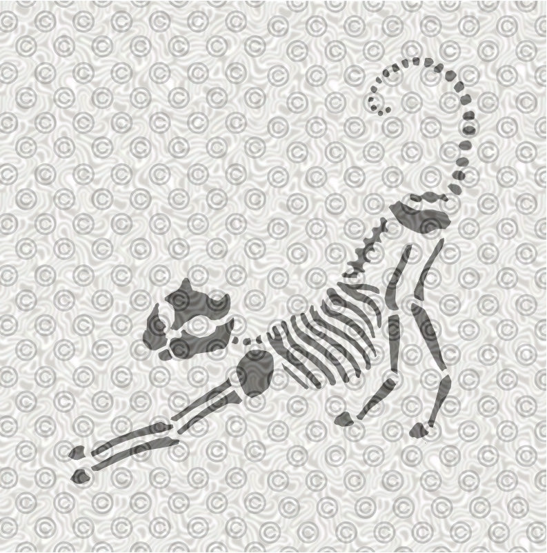 Stencil of stretching cat skeleton for airbrush or face painting.