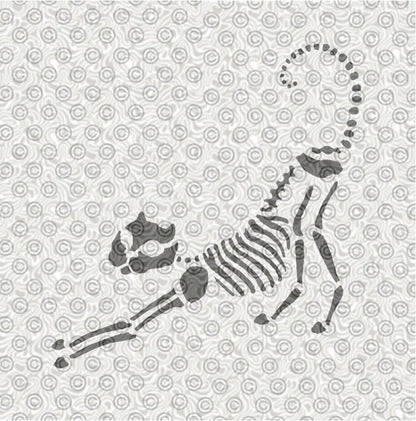 Stencil of stretching cat skeleton for airbrush or face painting.