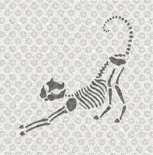 Stencil of stretching cat skeleton for airbrush or face painting.