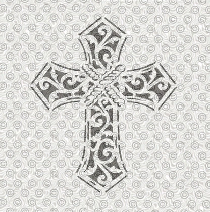 Decorative cross stencil for airbrush tattoos. Can also be used for face painting.