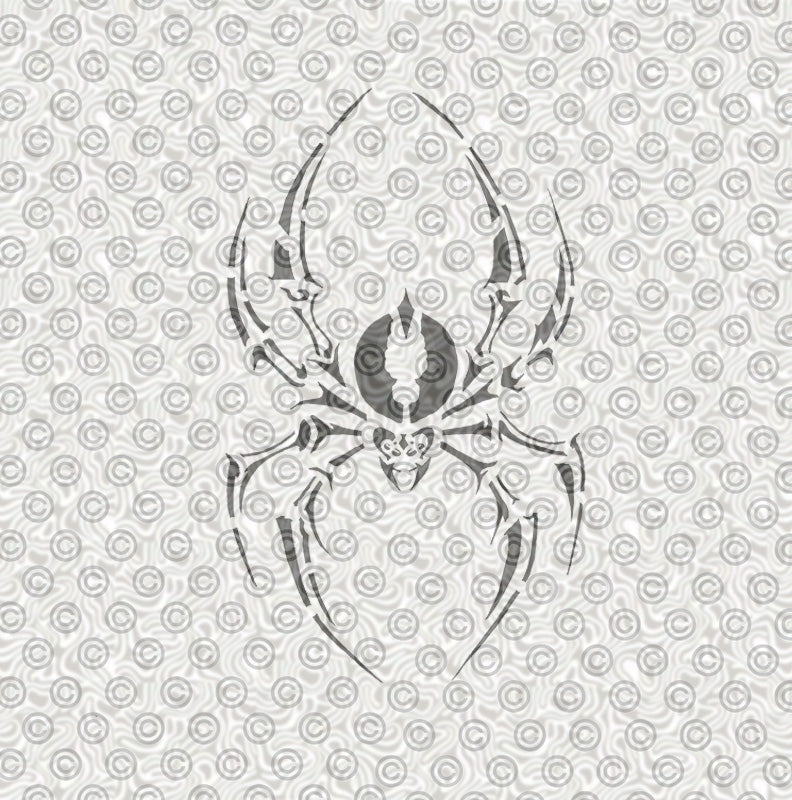 Spider stencil design foe airbrush tattoos or face painting.
