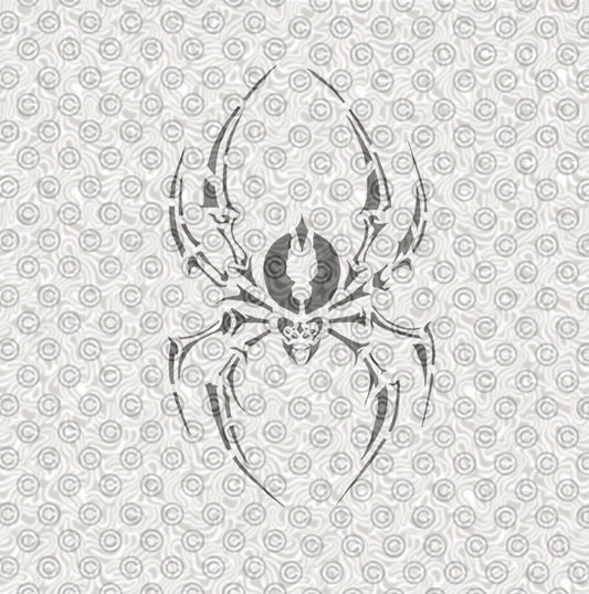 Spider stencil design foe airbrush tattoos or face painting.