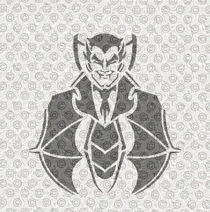 Bat-like vampire airbrush tattoo stencil design