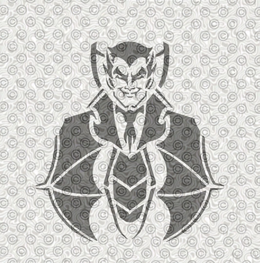 Bat-like vampire airbrush tattoo stencil design
