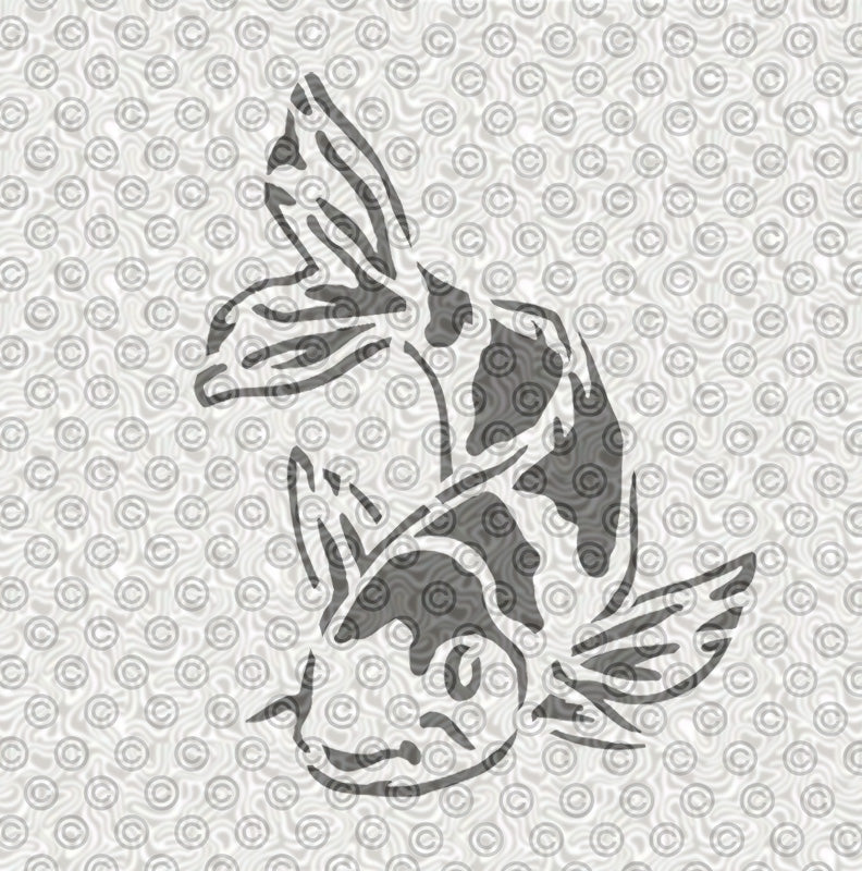 Stencil of an elegant Koi fish design to be used with airbrushing or face painting.