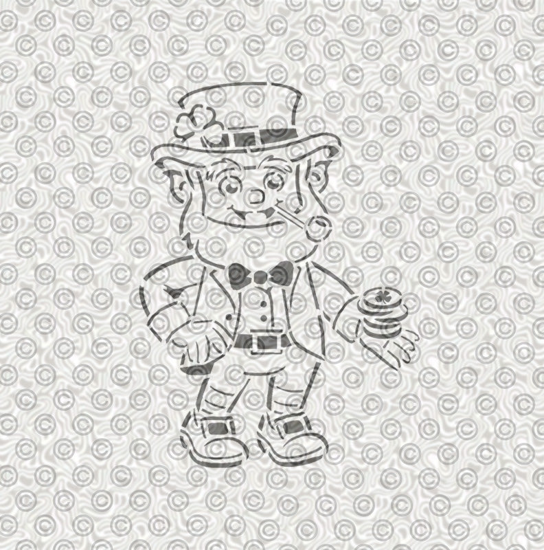 leprechaun airbrush tattoo stencil Irish St Patricks Day design