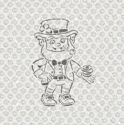 leprechaun airbrush tattoo stencil Irish St Patricks Day design