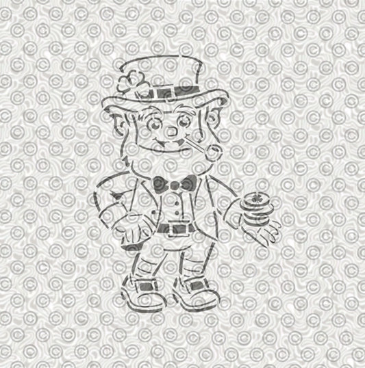 leprechaun airbrush tattoo stencil Irish St Patricks Day design