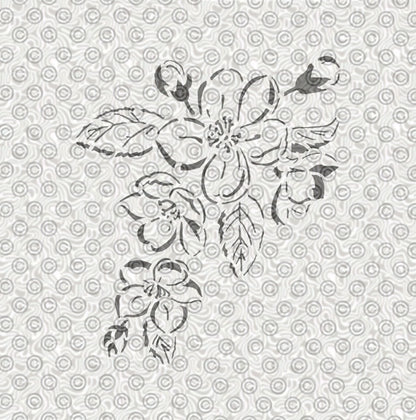 Decorative floral design of apple blossoms for airbrush tattoos.  