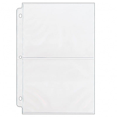 Side load clear plastic page protectors for stencil storage.