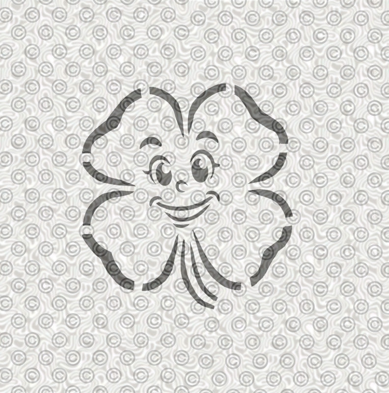 Smiling Shamrock Stencil