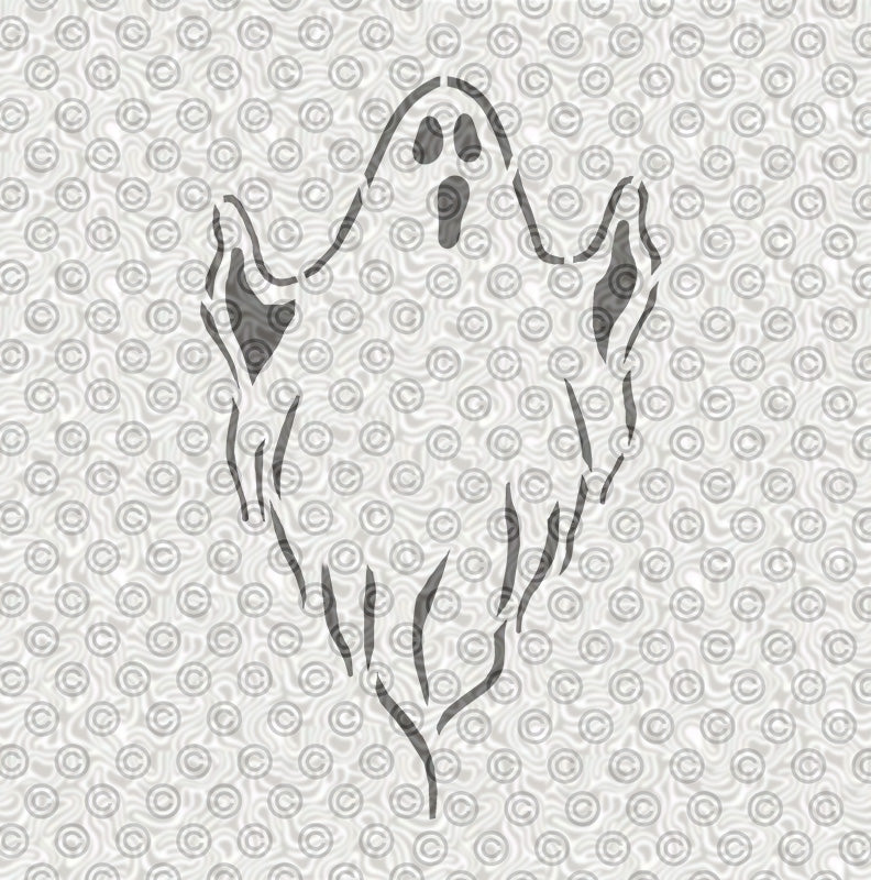 traditional Halloween Ghost airbrush stencil design