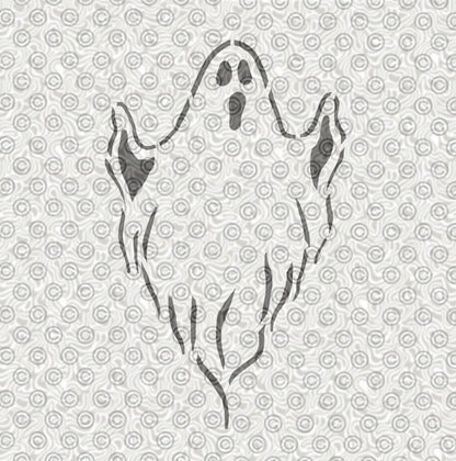 traditional Halloween Ghost airbrush stencil design